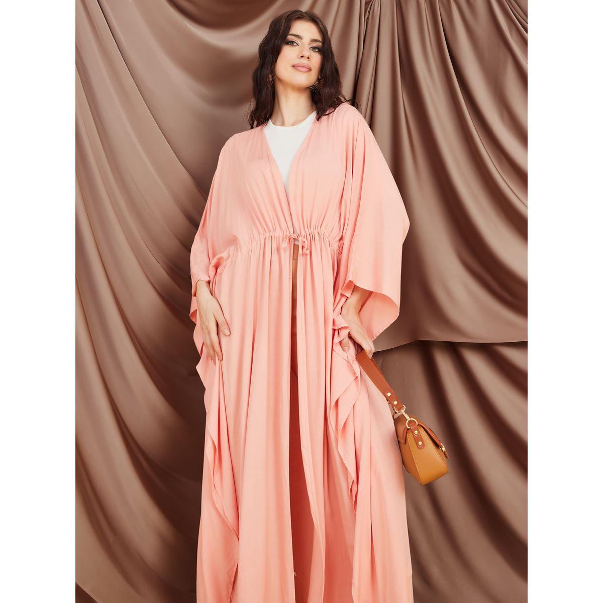 Styli Oversized Maxi Length Kimono with Drawstring-women-clothing-shirtsandblouses-shirts-image-3