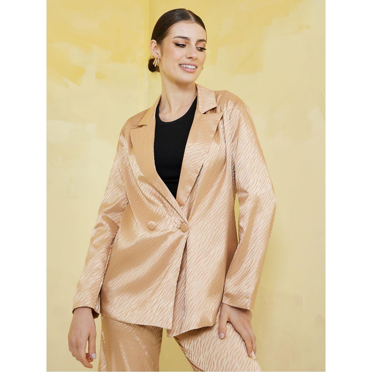 Styli Regular Fit Satin Jacquard Regular Length Blazer-women-clothing-coatsandjackets-blazers-image-3