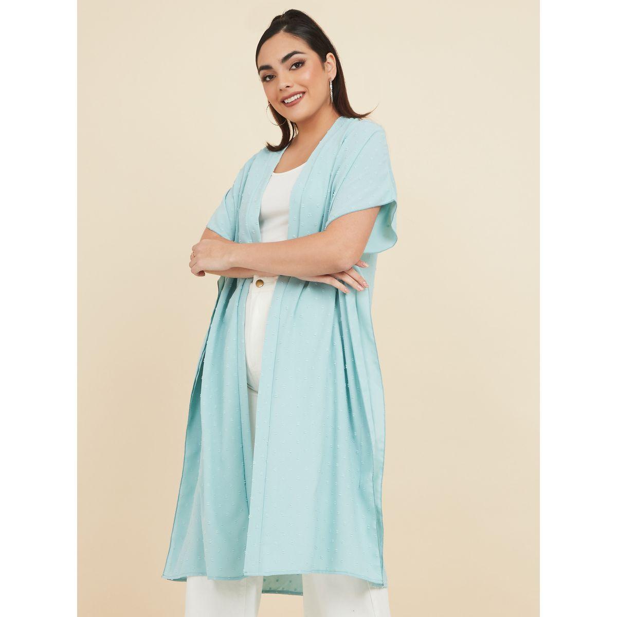 Styli Dobby Knee Length Kimono-women-clothing-shirtsandblouses-shirts-image-1