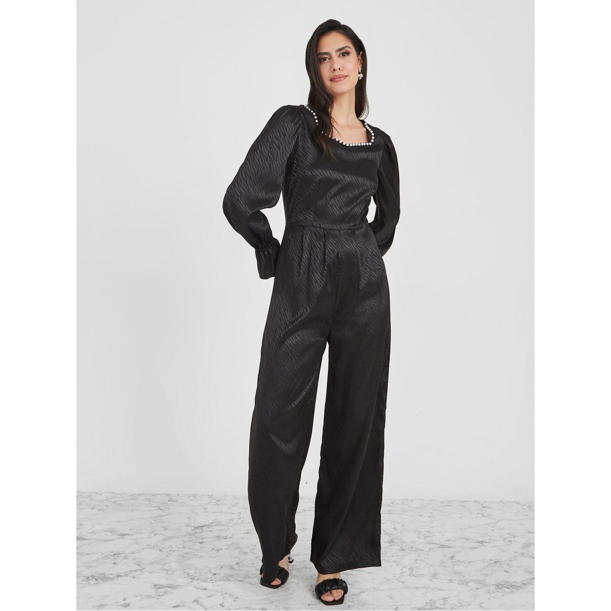 جمبسوت جاكارد مزين بلؤلؤ صناعي-women-clothing-jumpsuits-image-1