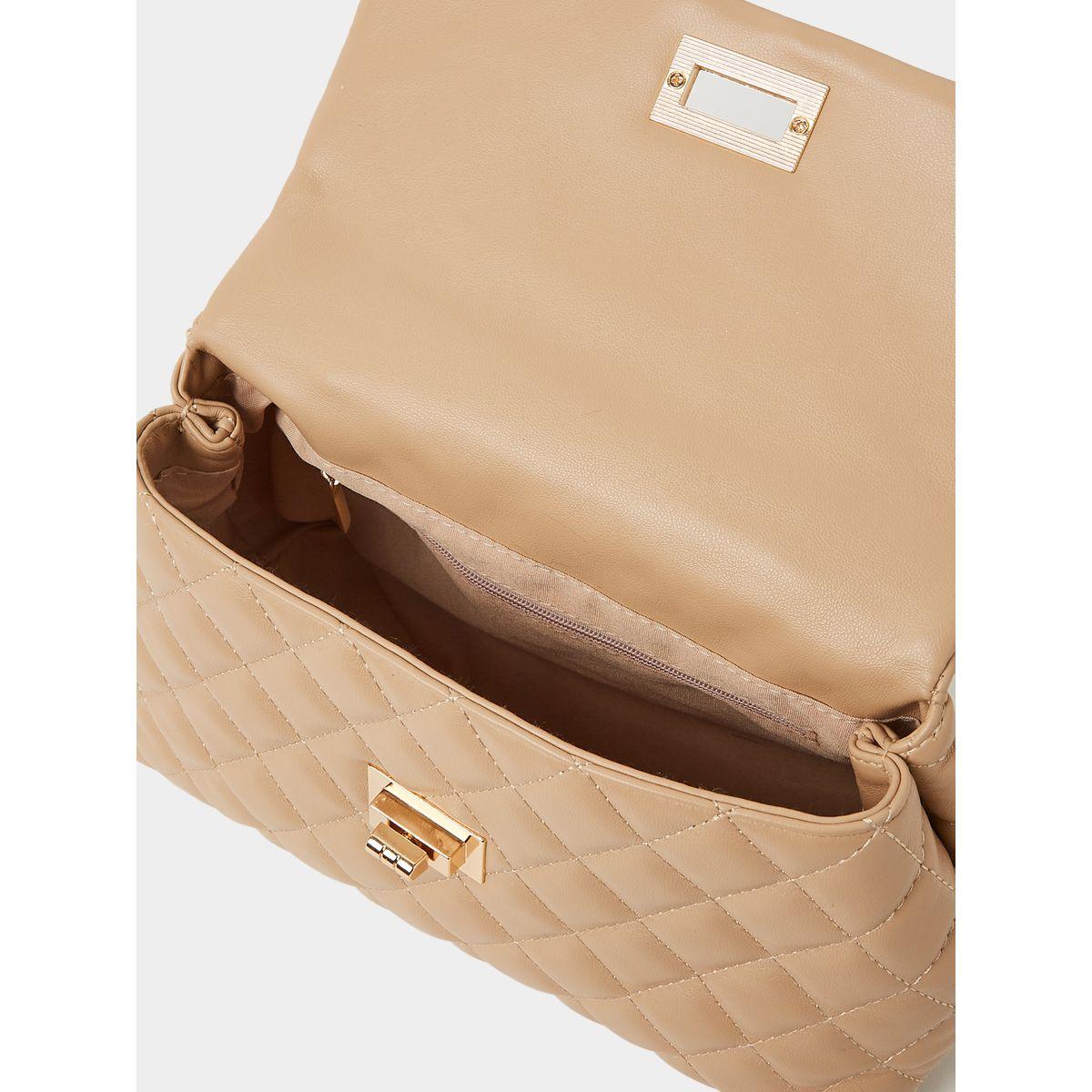 Styli Quilted City Bag with Turn Lock Closure-women-bagsandwallets-handbags-image-2