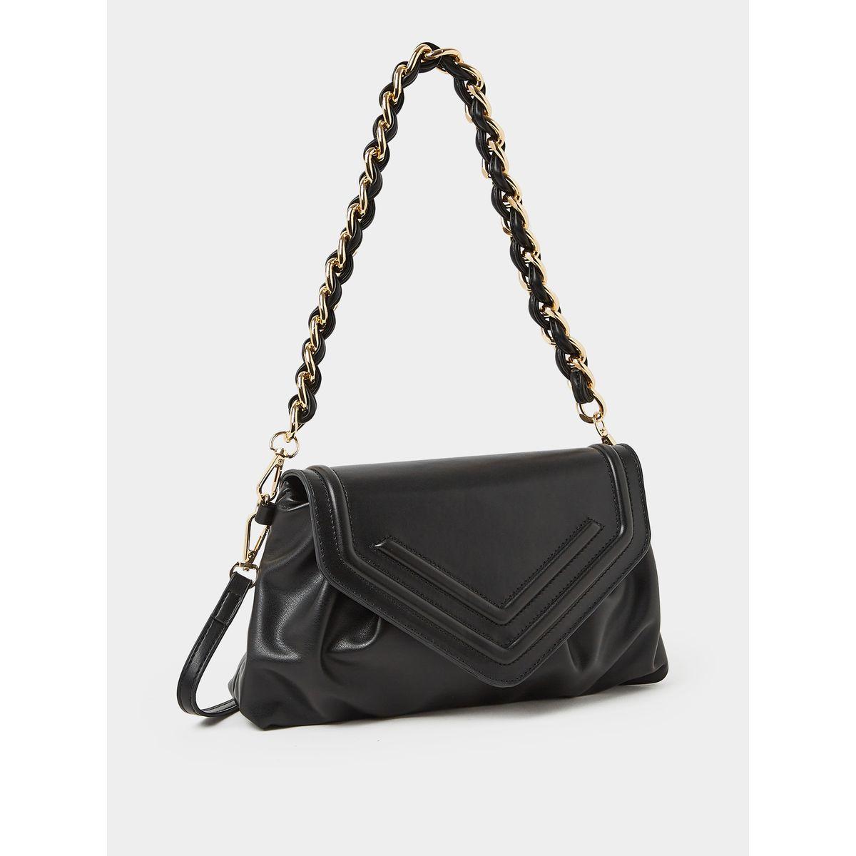 Styli Chain Link Strap Flap Bag with Button Closure-women-bagsandwallets-handbags-image-1