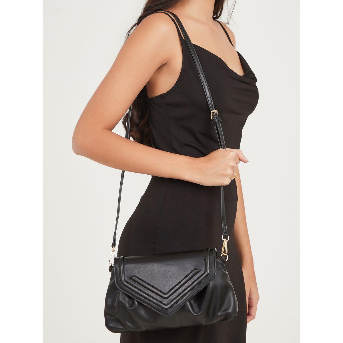 Styli Chain Link Strap Flap Bag with Button Closure-women-bagsandwallets-handbags-image-2