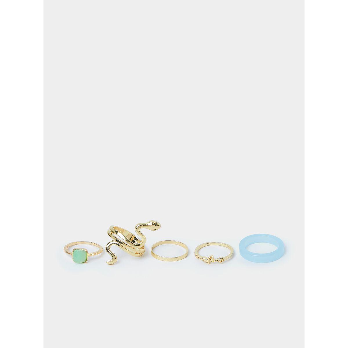 Styli Set of 5 - Snake Style Assorted Rings-women-watchesandjewellery-jewellery-rings-image-1