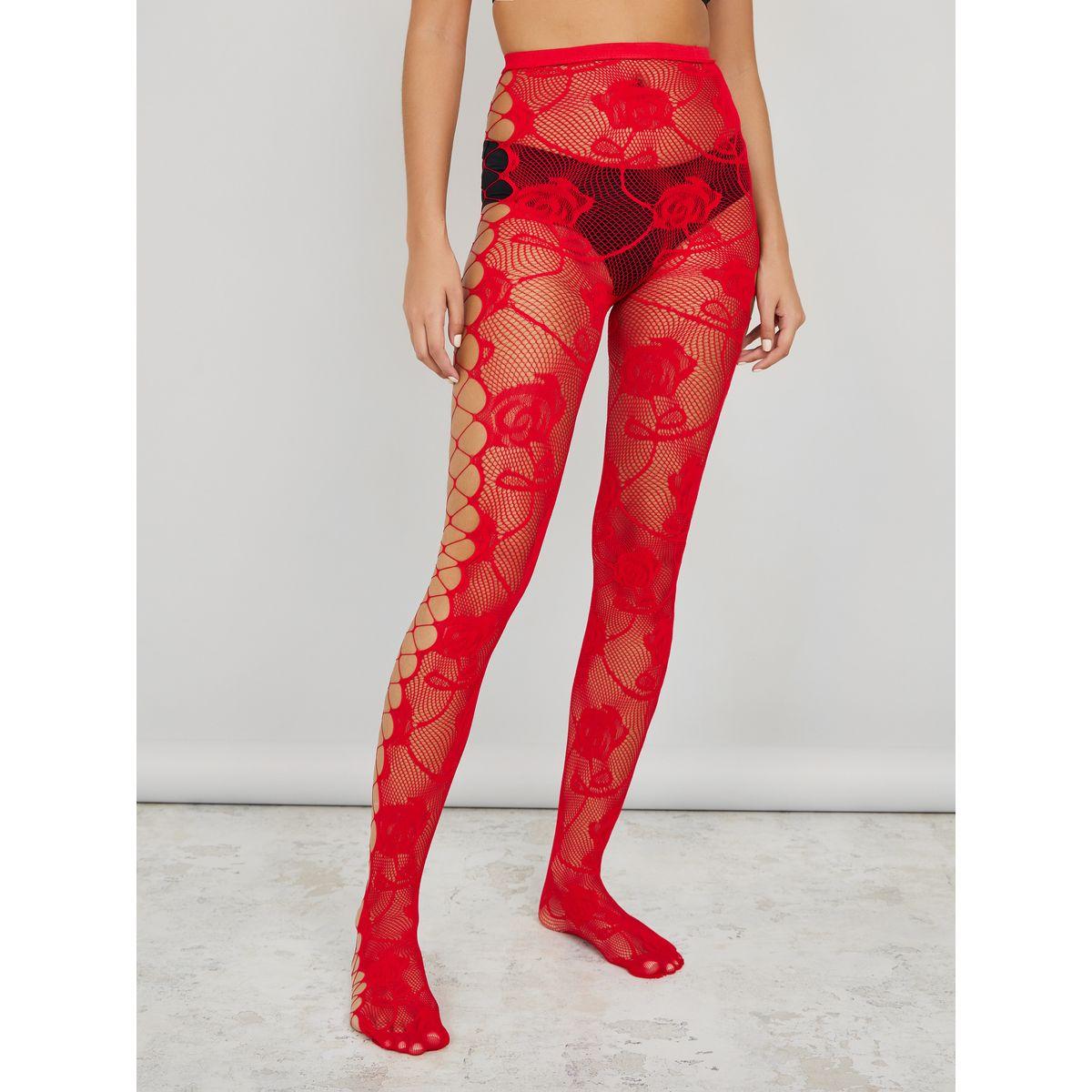 Styli Lace Stockings with Cut-Out Sides-women-clothing-lingerie-lingerieaccessories-image-1