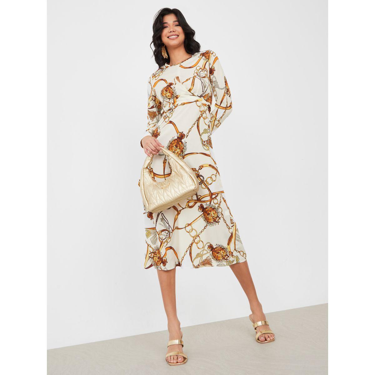 Styli Chain Print Round Neck Midi Dress-women-clothing-dresses-image-2