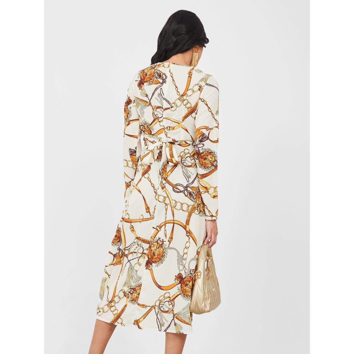 Styli Chain Print Round Neck Midi Dress-women-clothing-dresses-image-4