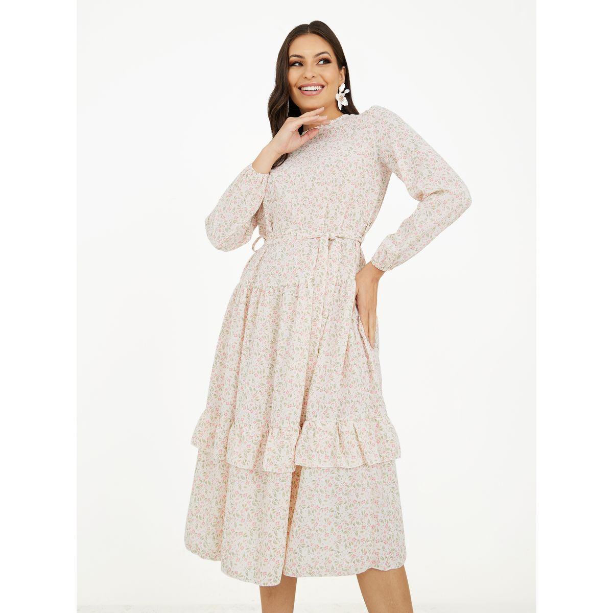 فستان ميدي بكسرات مطبع بالكامل-women-clothing-dresses-image-1