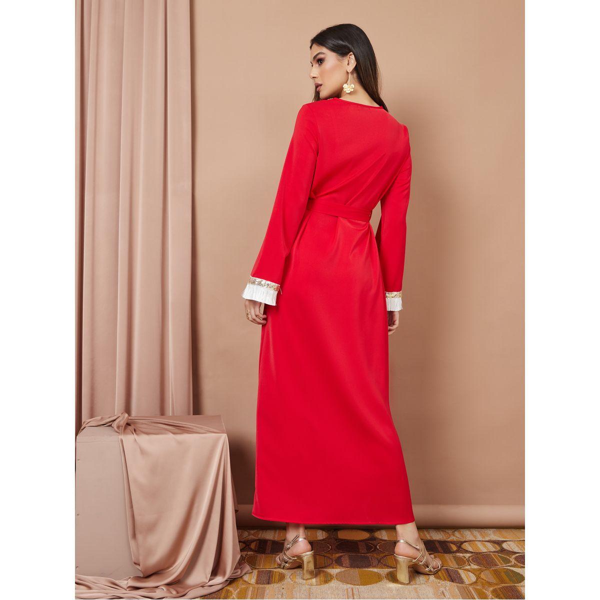 Styli A-Line Crepe Jalabiya with Tassle & Sequin Trim-women-arabicclothing-jalabiyas-image-4