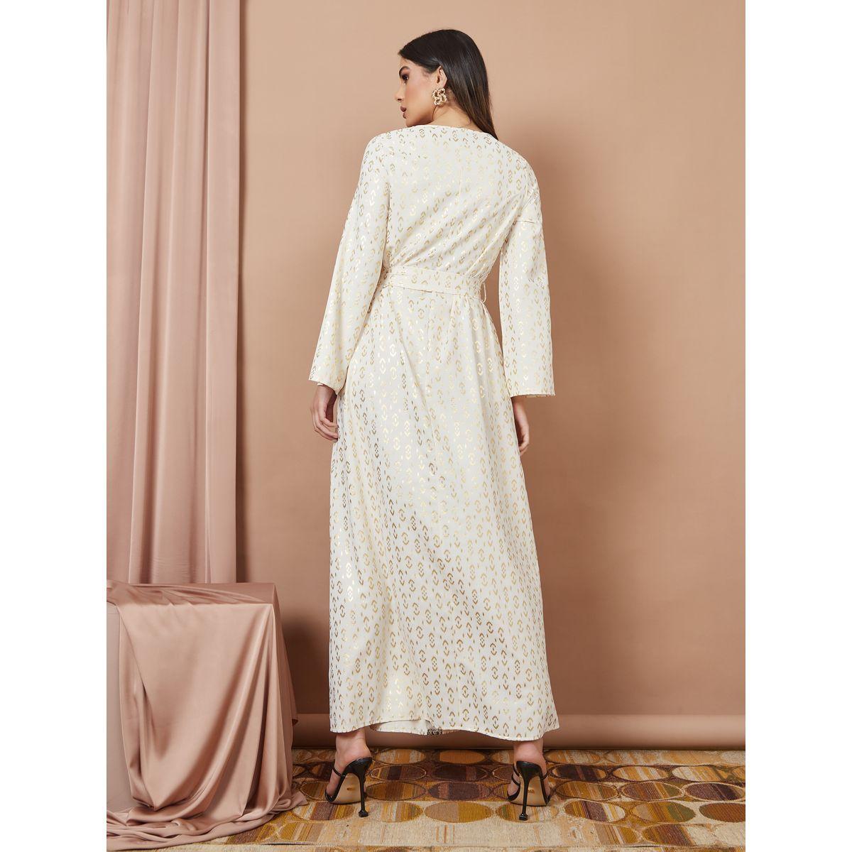 جلابية مطبعة بطبعة فويل مع أربطة-women-arabicclothing-jalabiyas-image-4