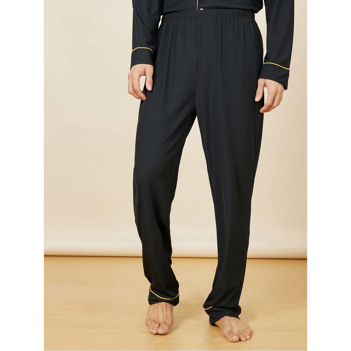 Styli Unwind Piped Detail Teddy Print Shirt and Pajama Sets-men-clothing-nightwear-sets-image-5