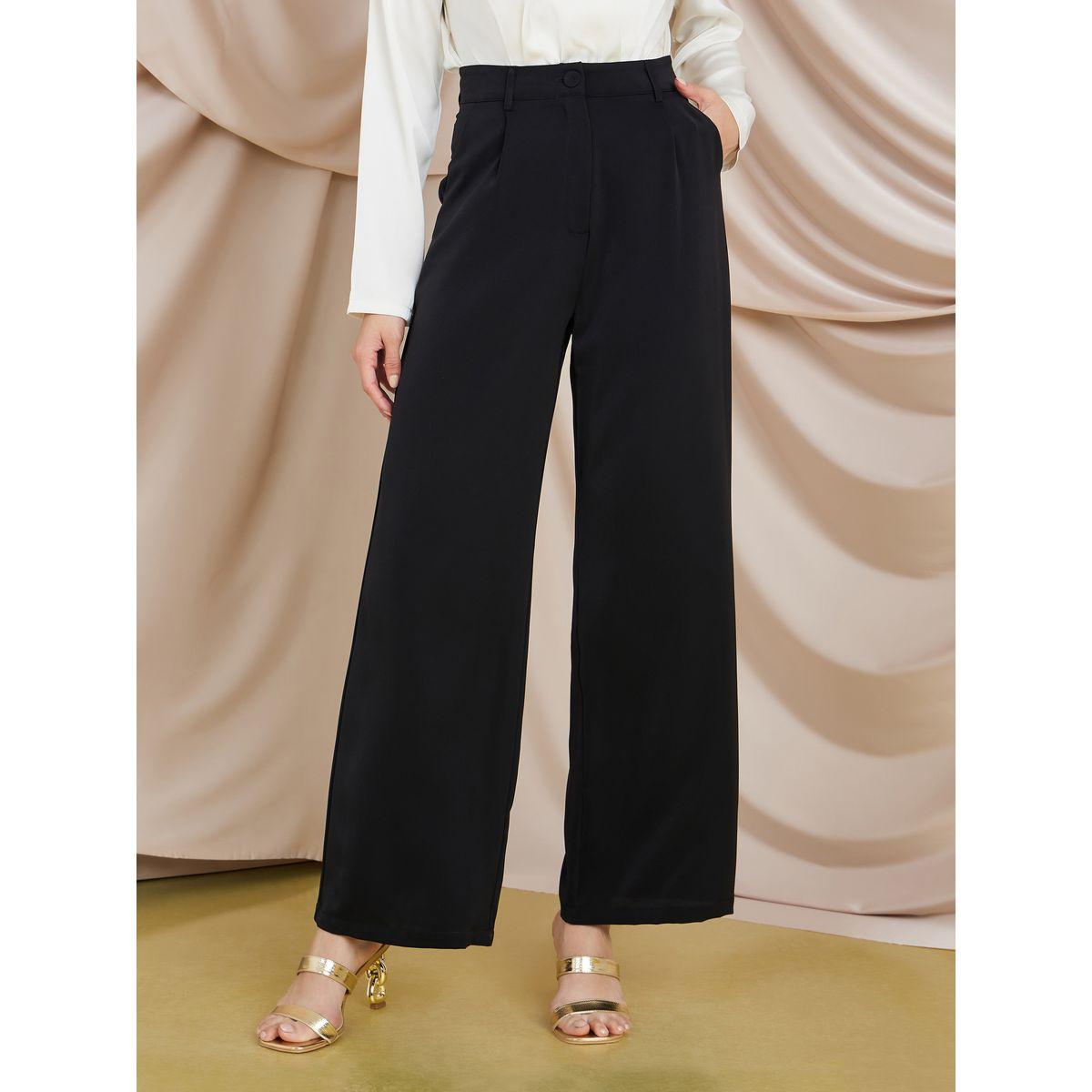 Styli Solid Wide Leg Trouser-women-clothing-bottoms-trousers-image-1