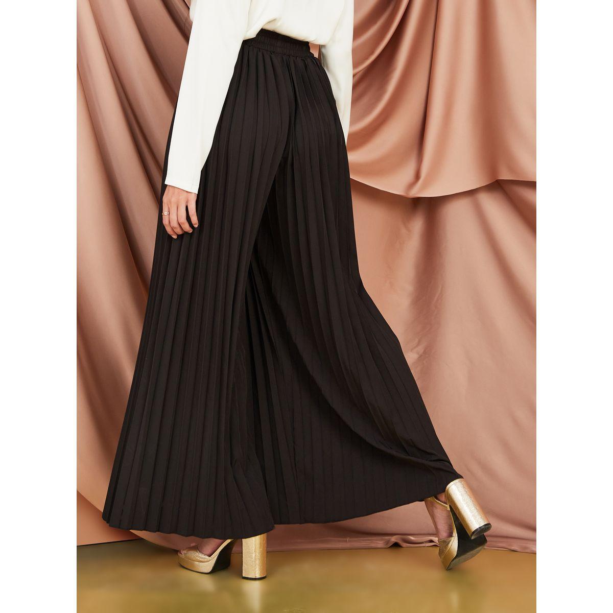 Styli Pleated Wide Leg Pants with Drawstring-women-clothing-bottoms-trousers-image-4