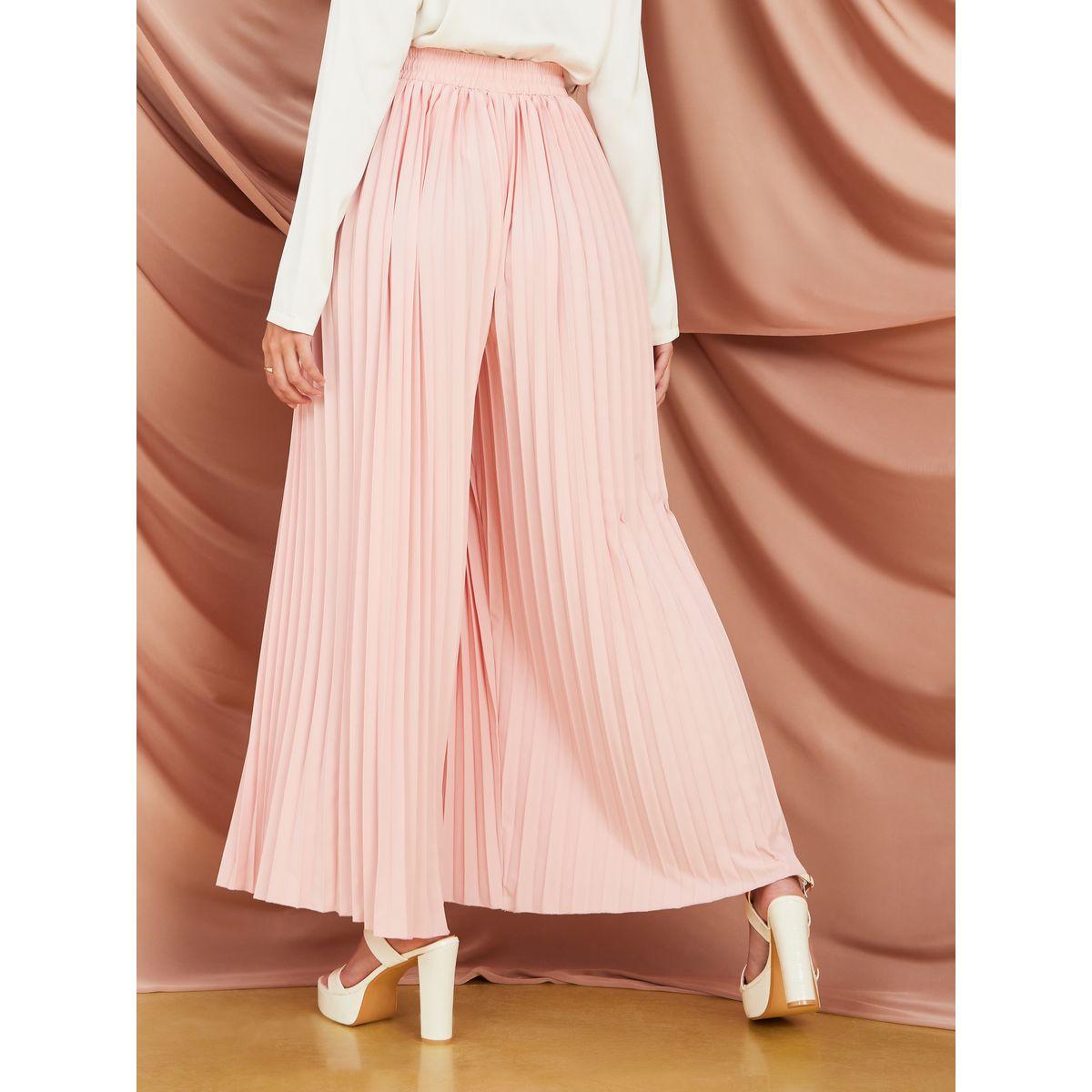 Styli Pleated Wide Leg Pants with Drawstring-women-clothing-bottoms-trousers-image-4