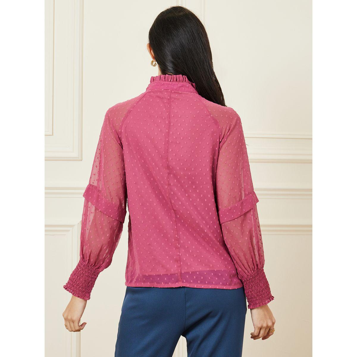 Styli Dobby Textured Long Sleeves Blouse-women-clothing-shirtsandblouses-blouses-image-5