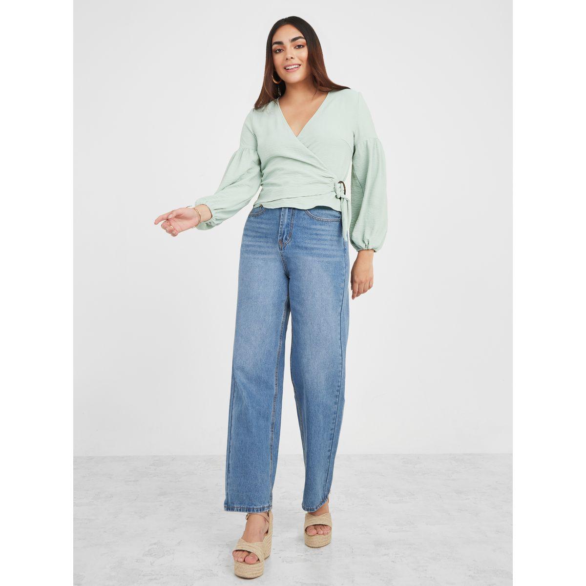 بلوزة كاجوال بنمط لف-women-clothing-shirtsandblouses-blouses-image-2