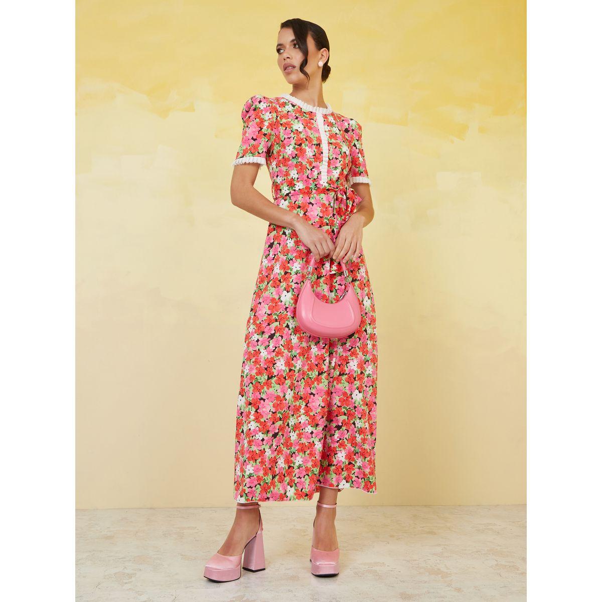 Styli Floral Print Ruffle Trim Maxi Dress-women-clothing-dresses-image-1