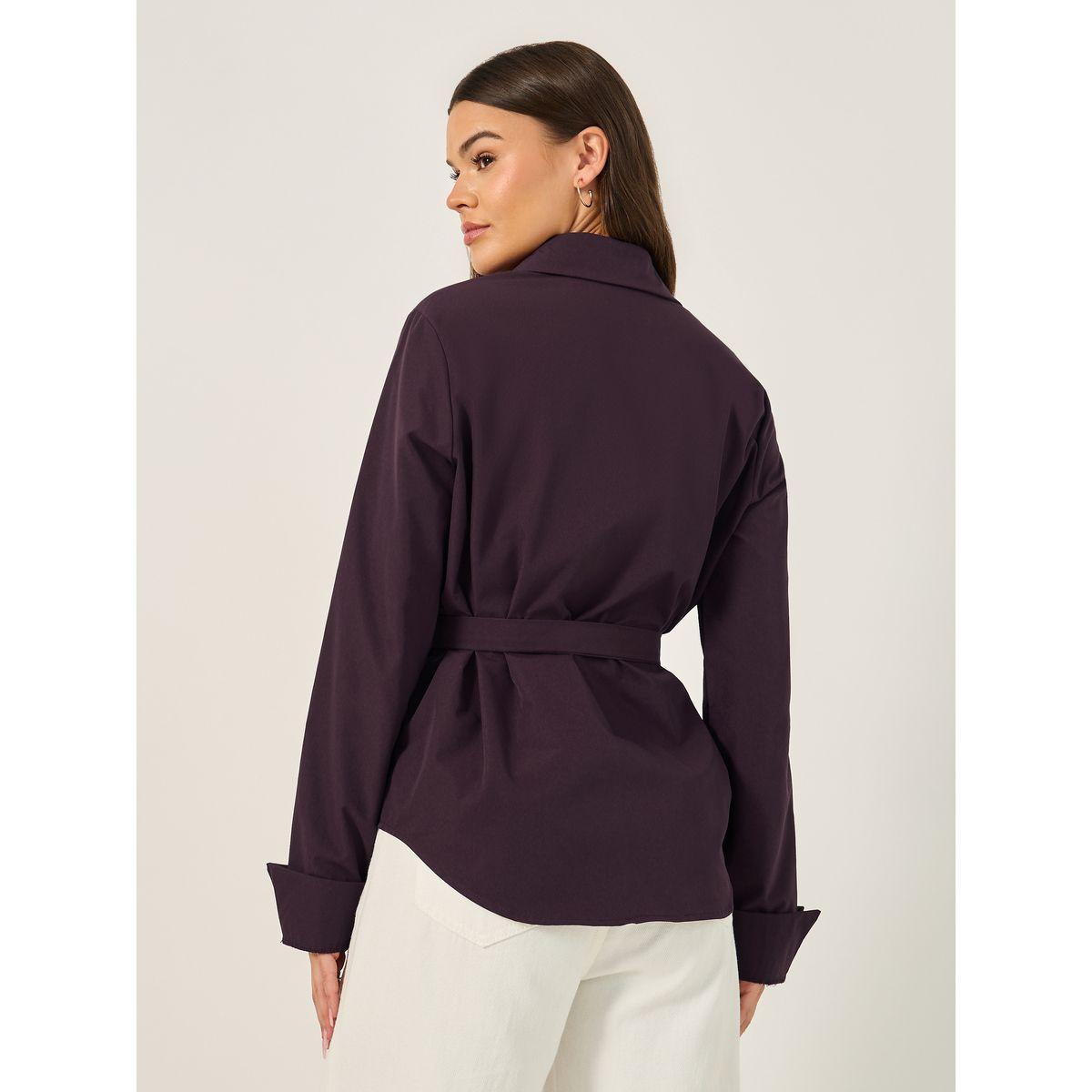 Styli Regular Fit Collared Shirt with Waist Tie Detail-women-clothing-shirtsandblouses-shirts-image-5