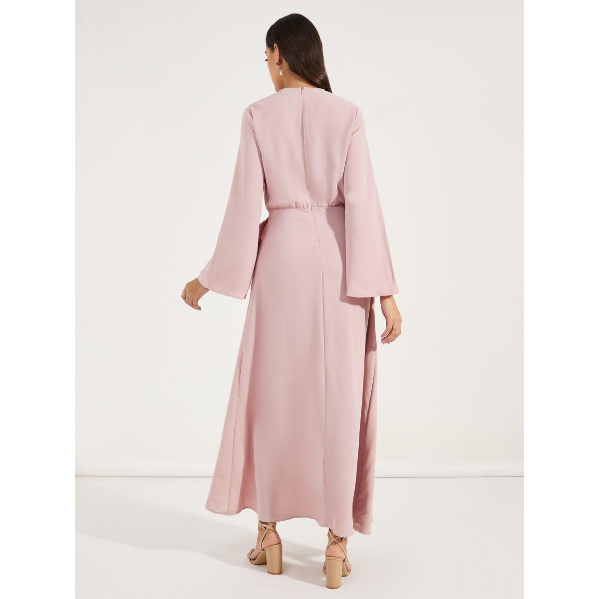Styli Wrap Front A-Line Jalabiya-women-arabicclothing-jalabiyas-image-4