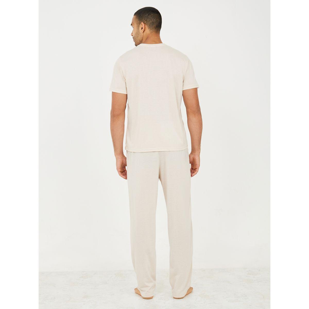 Styli Unwind Dream Surfing Slogan Regular T-Shirt & Pyjama Set-men-clothing-nightwear-sets-image-5