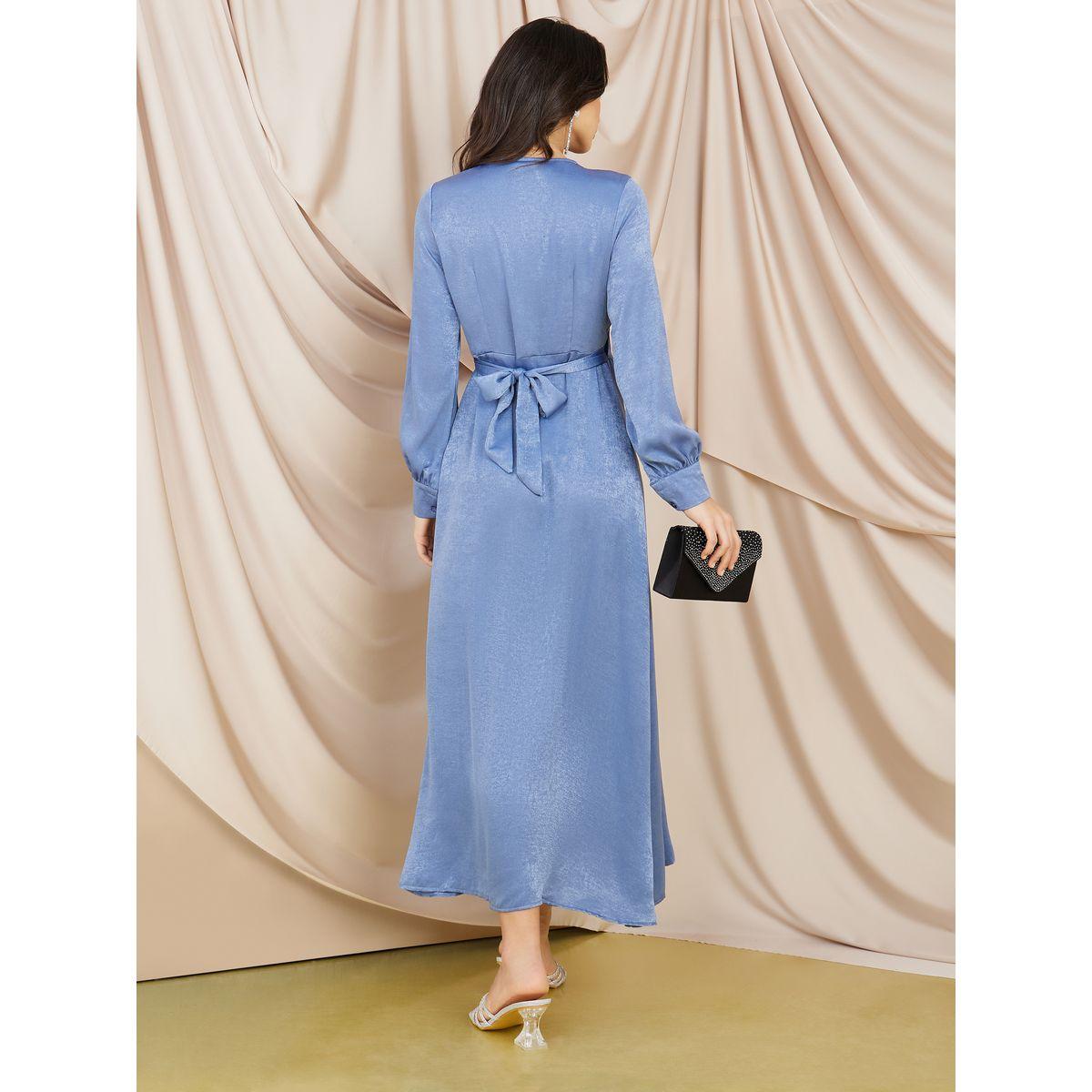 Styli Solid Smooth Satin Wrap Maxi Dress-women-clothing-dresses-image-4