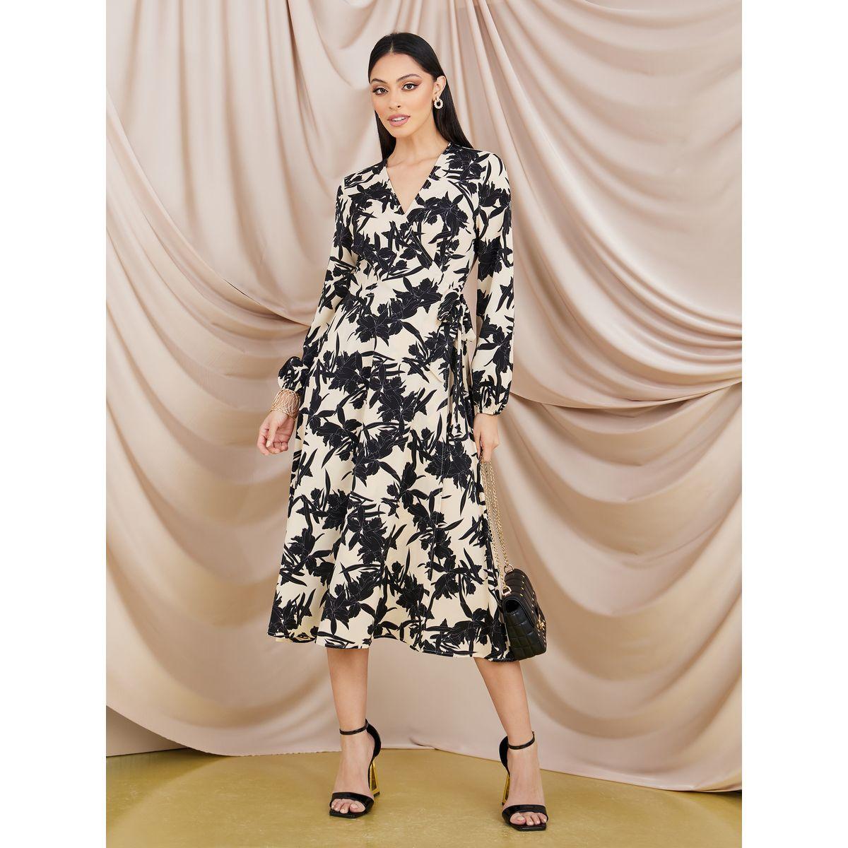 Styli  Floral Print Wrap Midi Dress-women-clothing-dresses-image-1