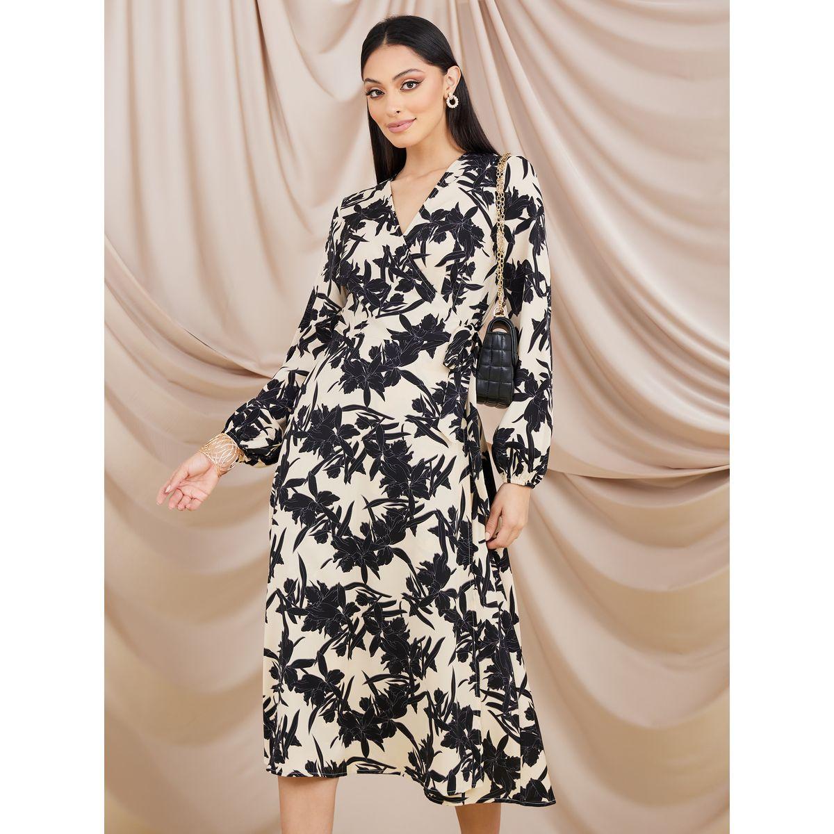 Styli  Floral Print Wrap Midi Dress-women-clothing-dresses-image-2