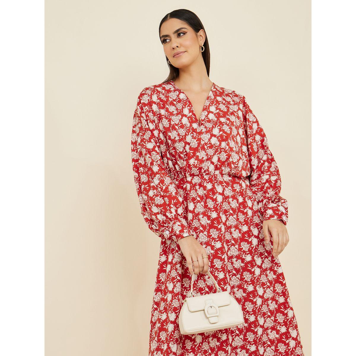 Styli Long Sleeves Floral Print A-Line Maxi Dress-women-clothing-dresses-image-2