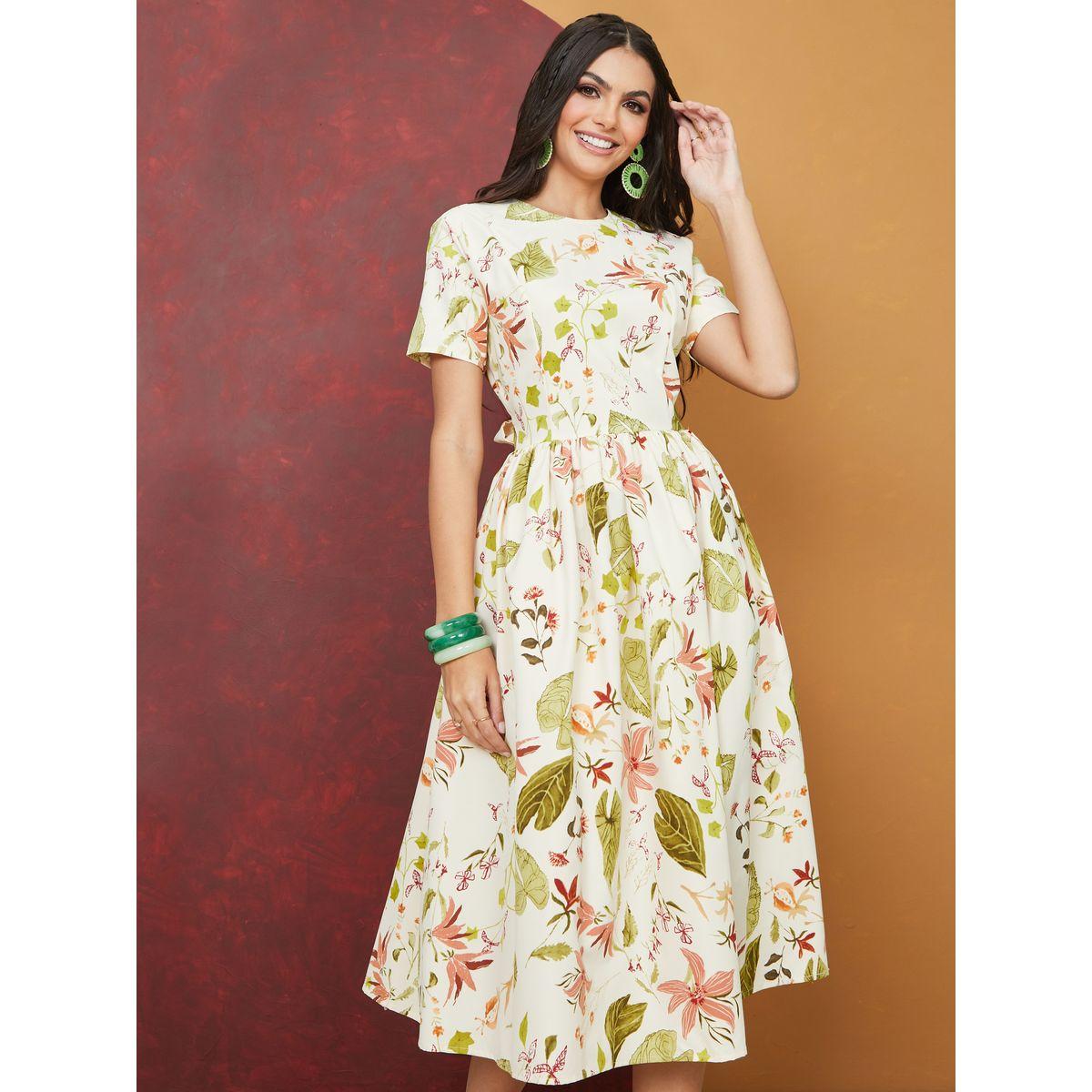 Styli Floral Print A-Line Midi Dress-women-clothing-dresses-image-1