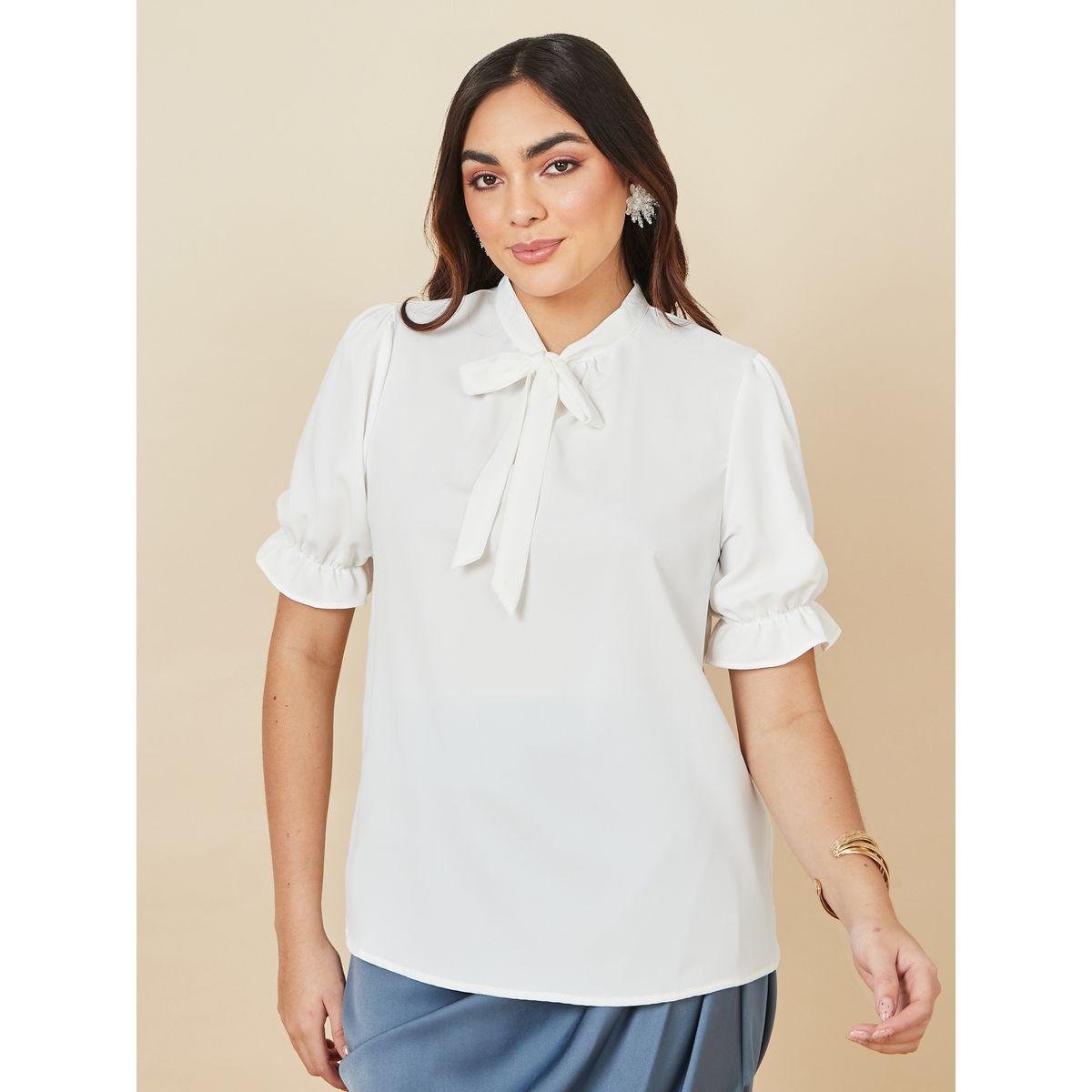 Styli Regular Fit Tie-Up Neck Blouse-women-clothing-shirtsandblouses-blouses-image-3