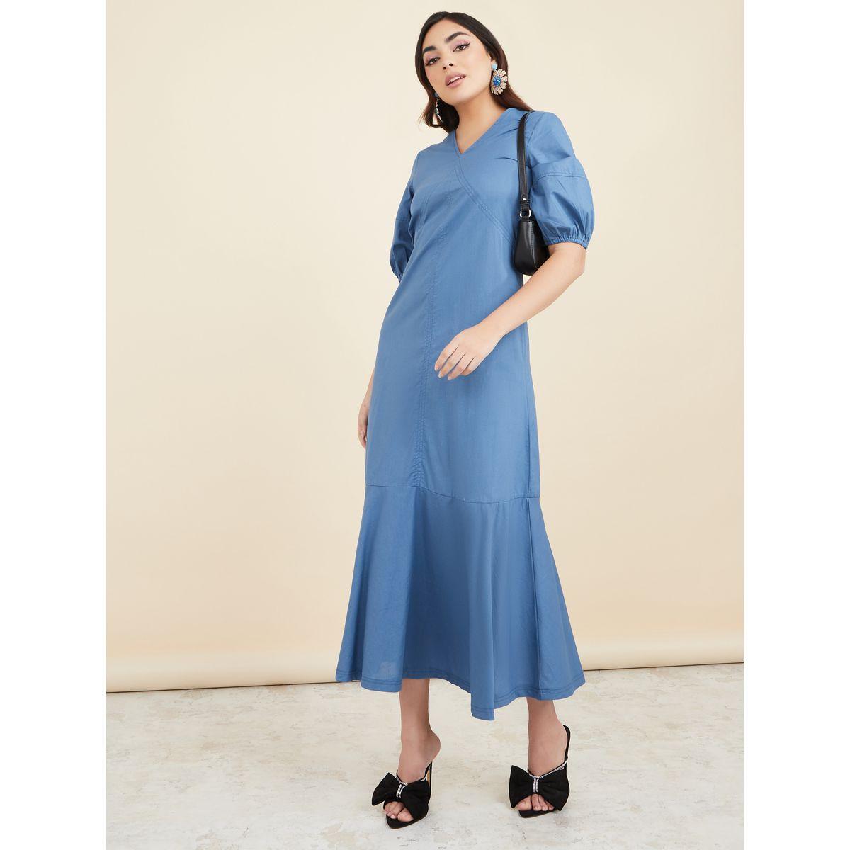 فستان طويل بتفاصيل مزمومة-women-clothing-dresses-image-1