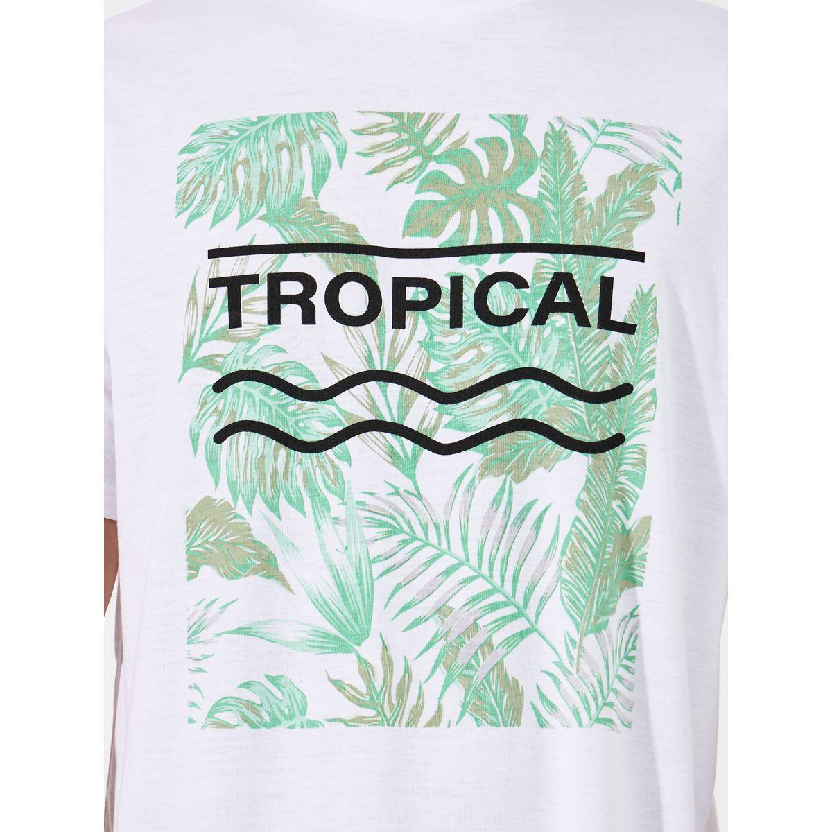 Styli Unwind Tropical Print Round Neck T-Shirt & Solid Shorts Set-men-clothing-nightwear-sets-image-3