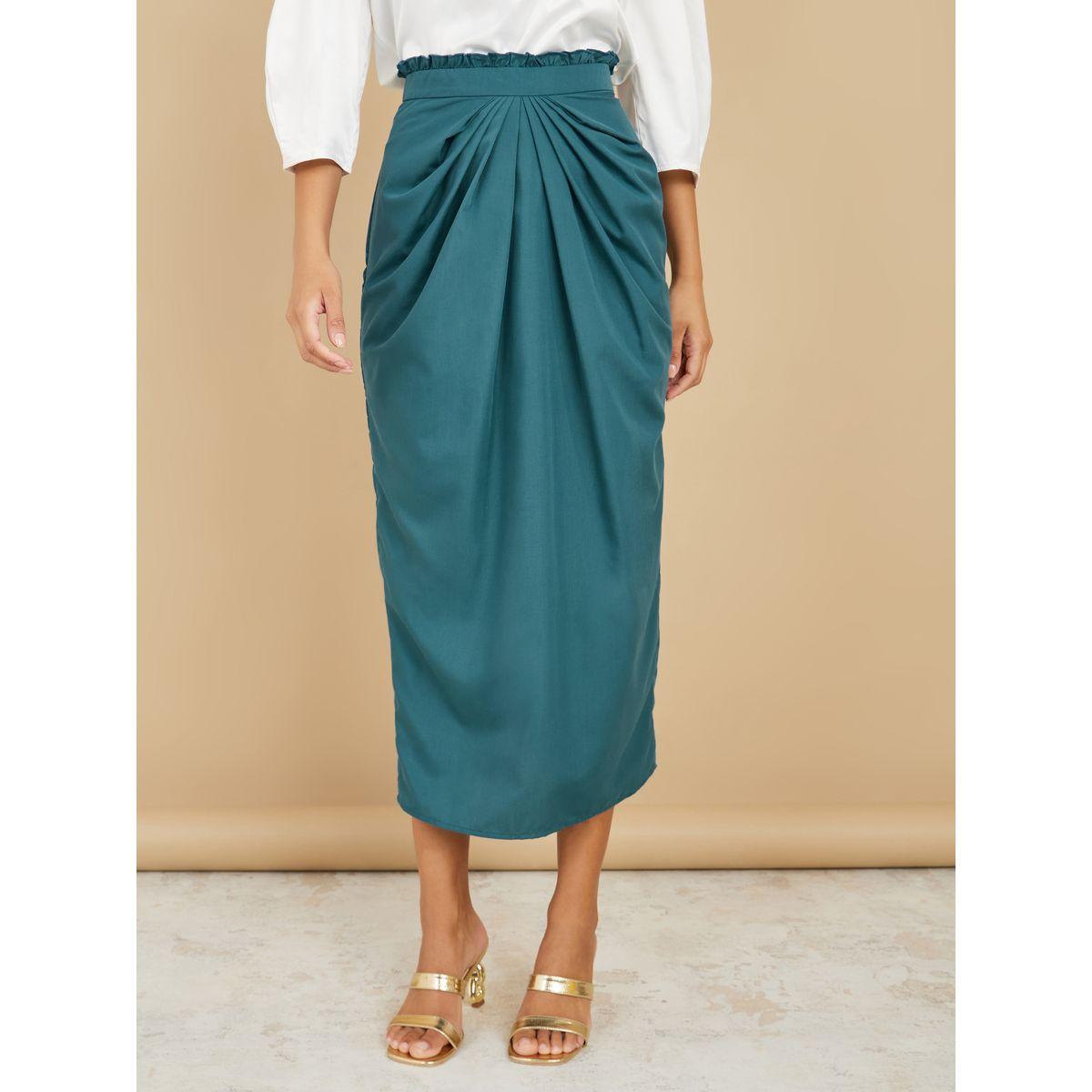 تنورة طويلة بكسرات مع بلوزة ساتان-women-clothing-coordsets-image-5