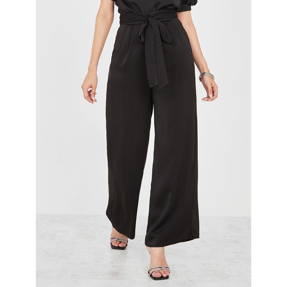 Styli Satin Puff Sleeve Blouse & Trouser Co-Ord Set-women-clothing-coordsets-image-5