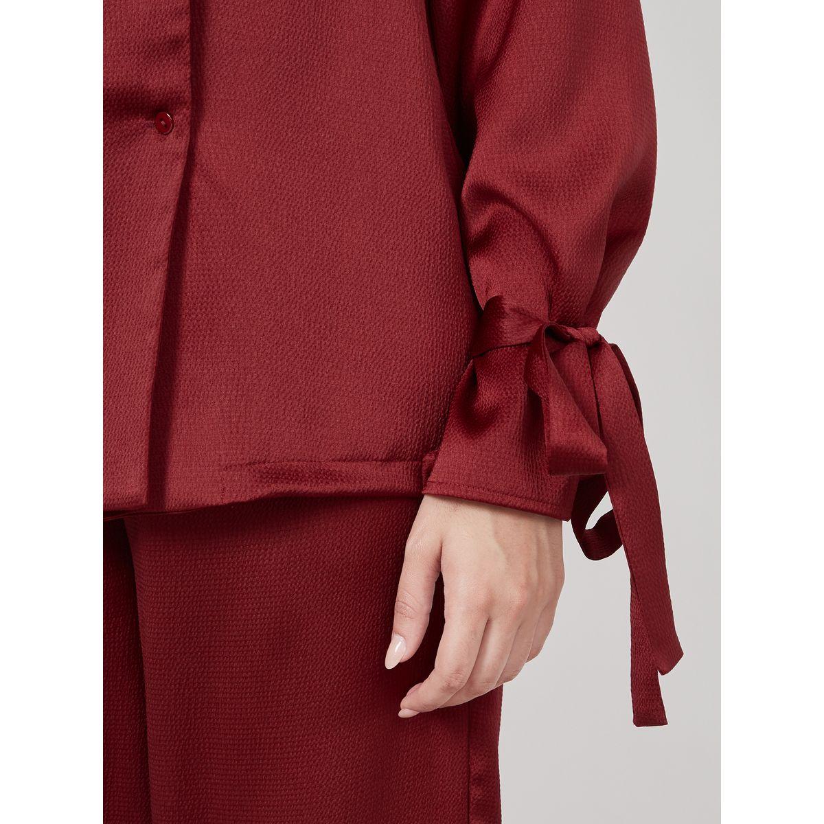 Styli Tie-Cuff Longline Top & Trousers Co-Ord Set-women-clothing-coordsets-image-3