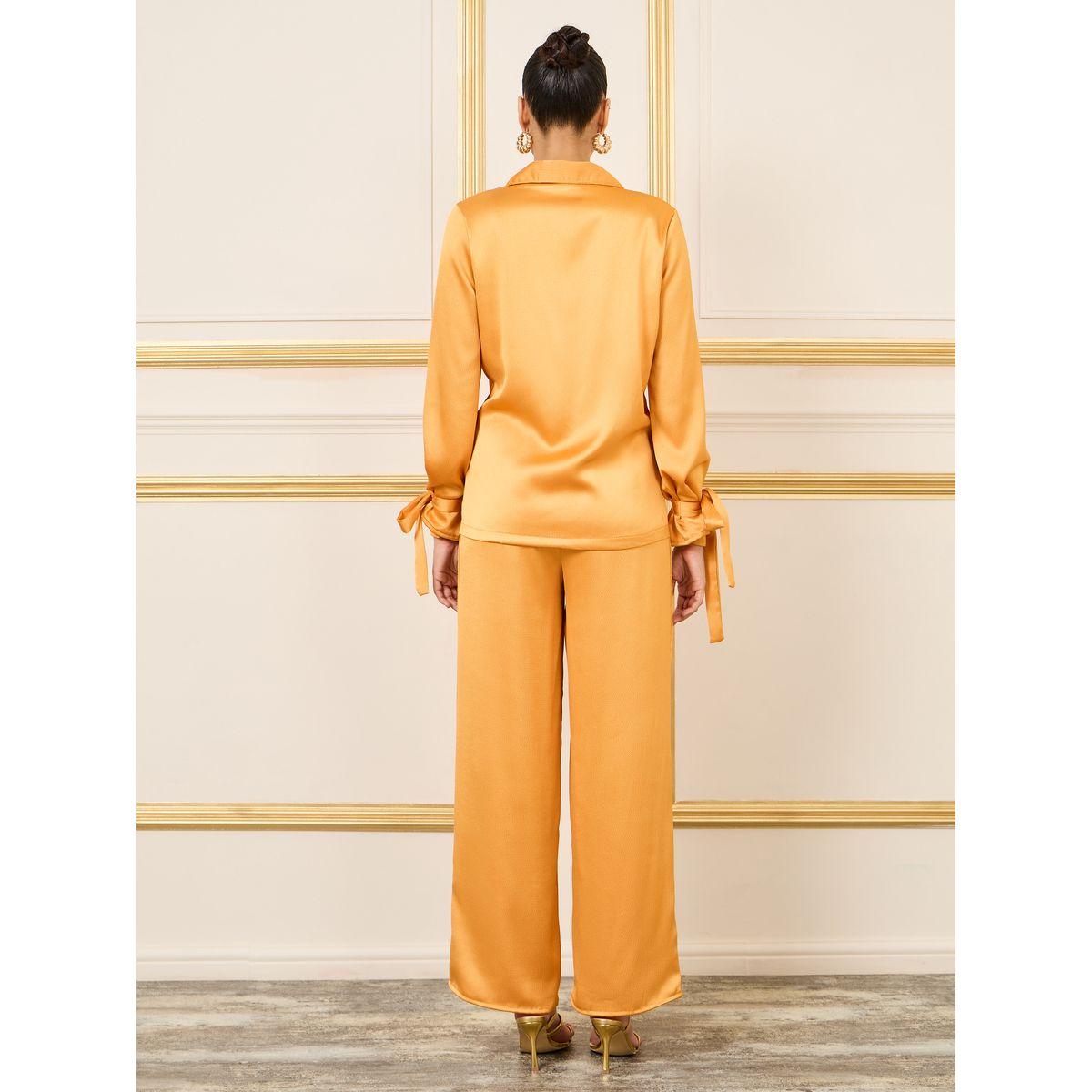 بنطال بارجل واسعة مع بلوزة مع اكمام بأربطة-women-clothing-coordsets-image-4