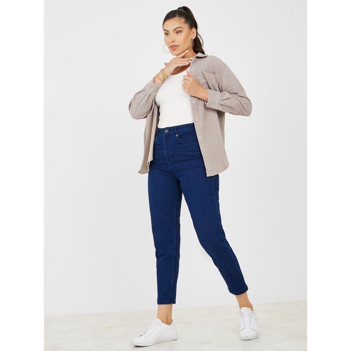 جينز بقصة موم وخصر عالي-women-clothing-bottoms-jeans-image-2