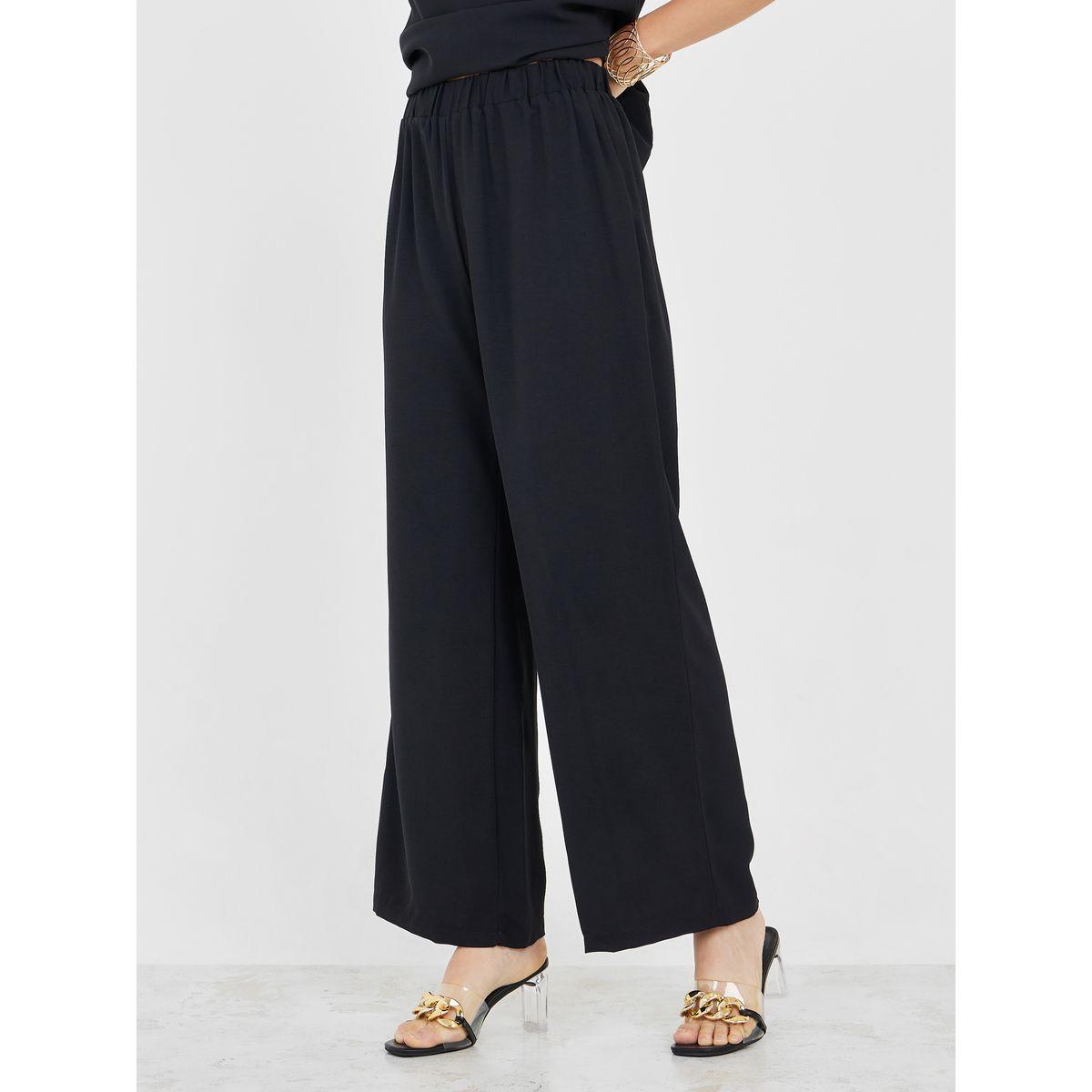 أميرة x ستايلي مجموعة من بنطال بأرجل واسعة مع بلوزة بأكمام كاب-women-clothing-coordsets-image-6