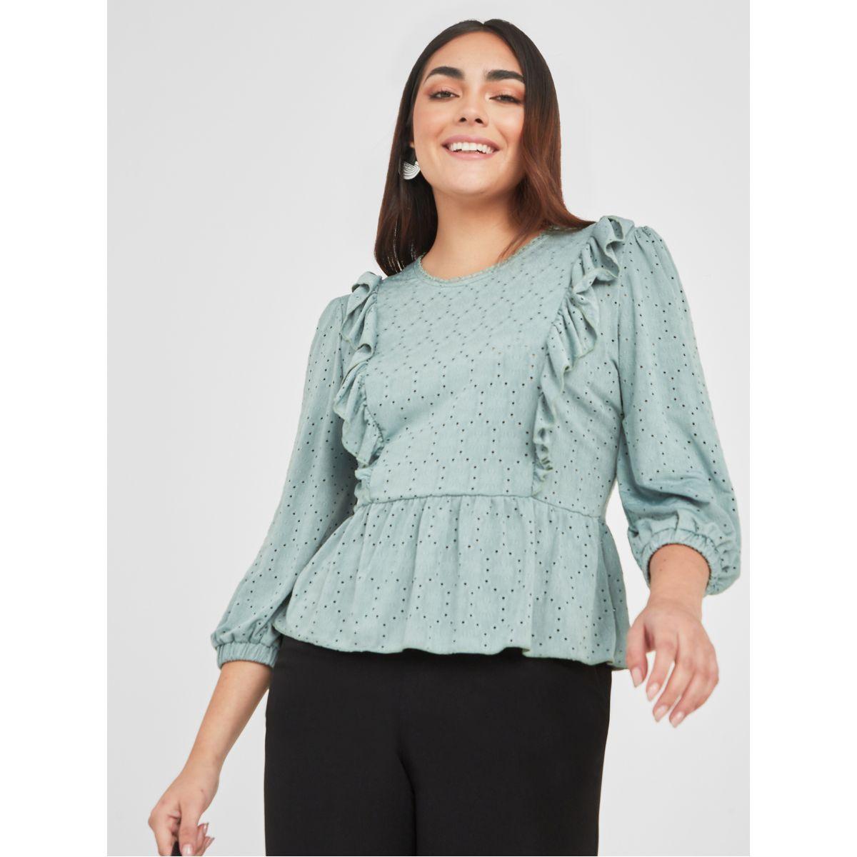 بلوزة بيبلوم بتفاصيل كشكش-women-clothing-shirtsandblouses-blouses-image-1