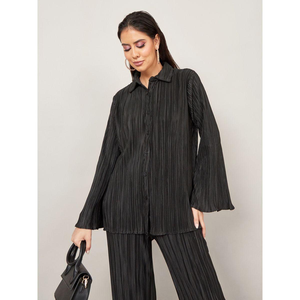 Styli Limited Bell Sleeve Pleated Oversized Shirt-women-clothing-shirtsandblouses-shirts-image-1