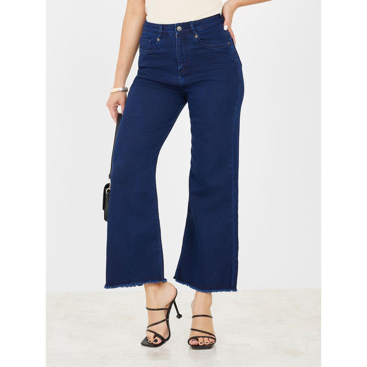 Styli Mid Rise Frayed Hem Flared Jeans-women-clothing-bottoms-jeans-image-1