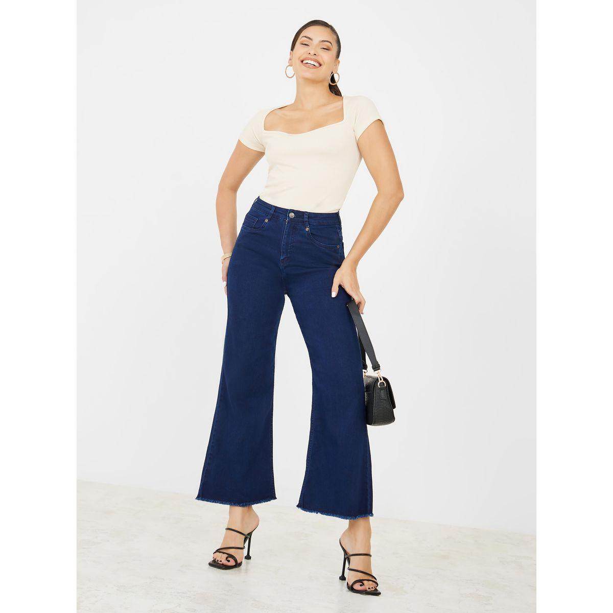 Styli Mid Rise Frayed Hem Flared Jeans-women-clothing-bottoms-jeans-image-2