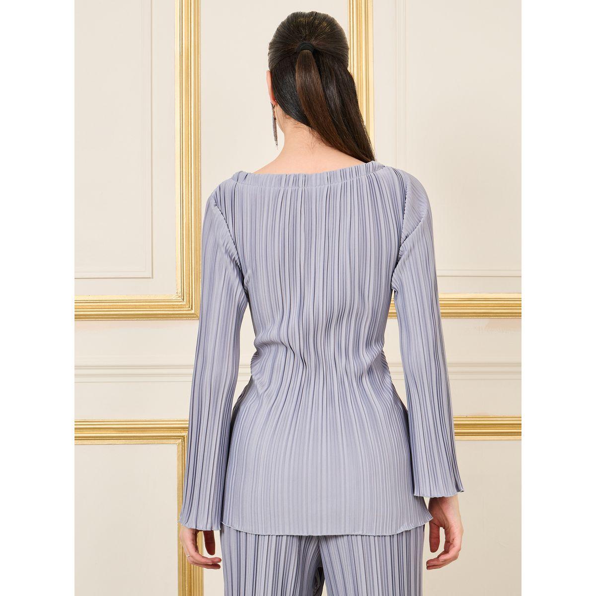 بلوزة تونيك بكسرات واربطة-women-clothing-shirtsandblouses-blouses-image-4