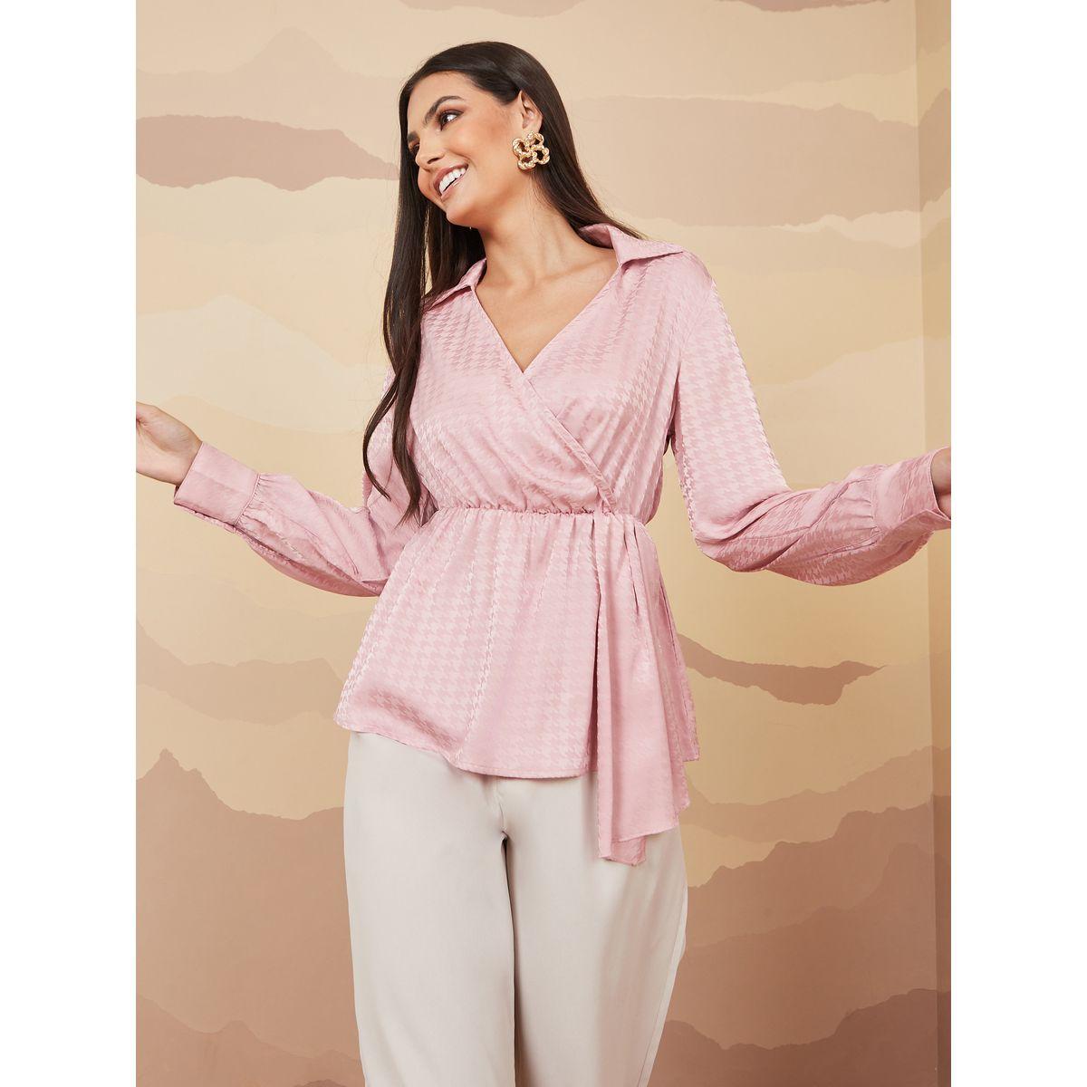 بلوزة جاكار بنمط لف-women-clothing-shirtsandblouses-blouses-image-1