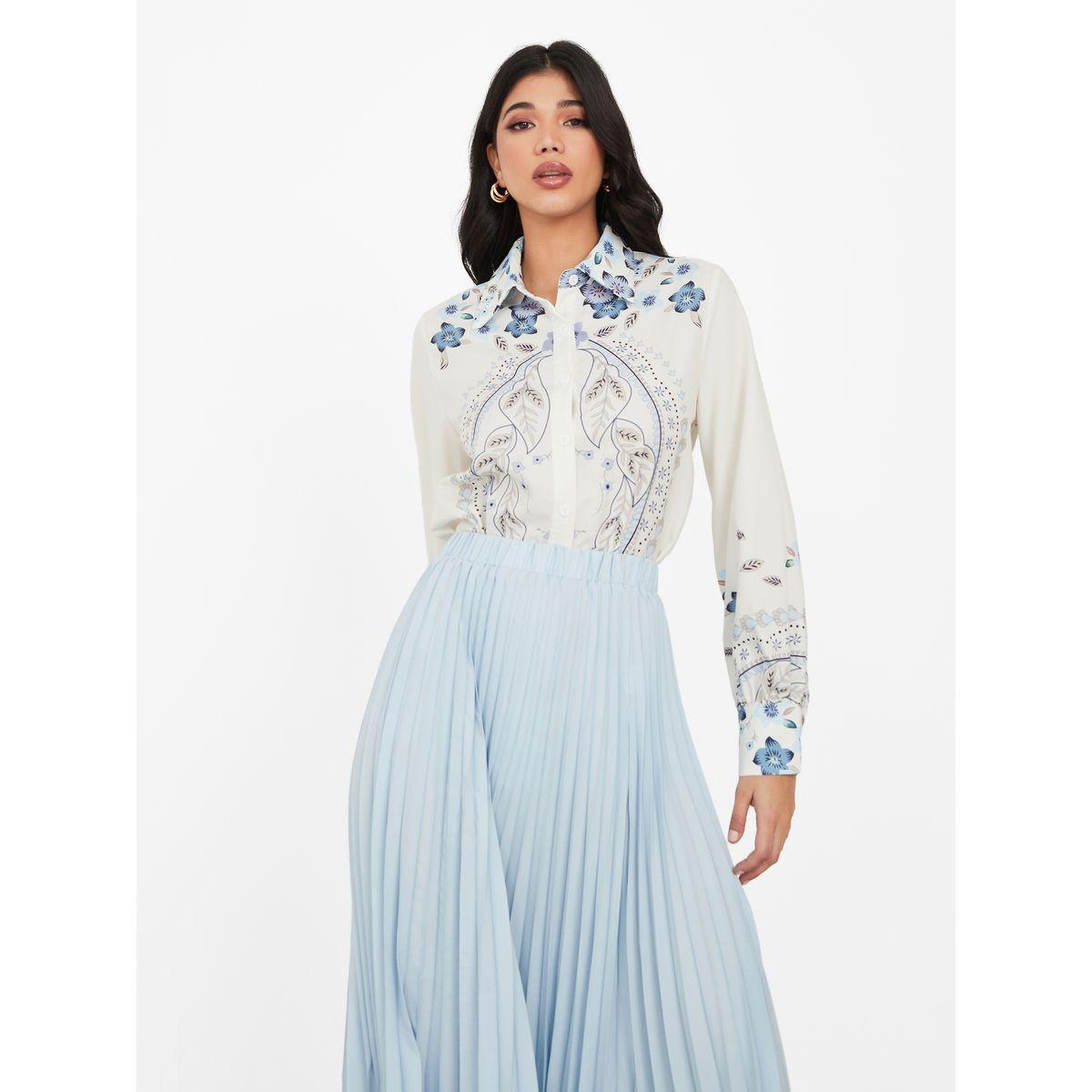 طقم منسق من ( تنورة طويلة + بلوزة )-women-clothing-coordsets-image-2