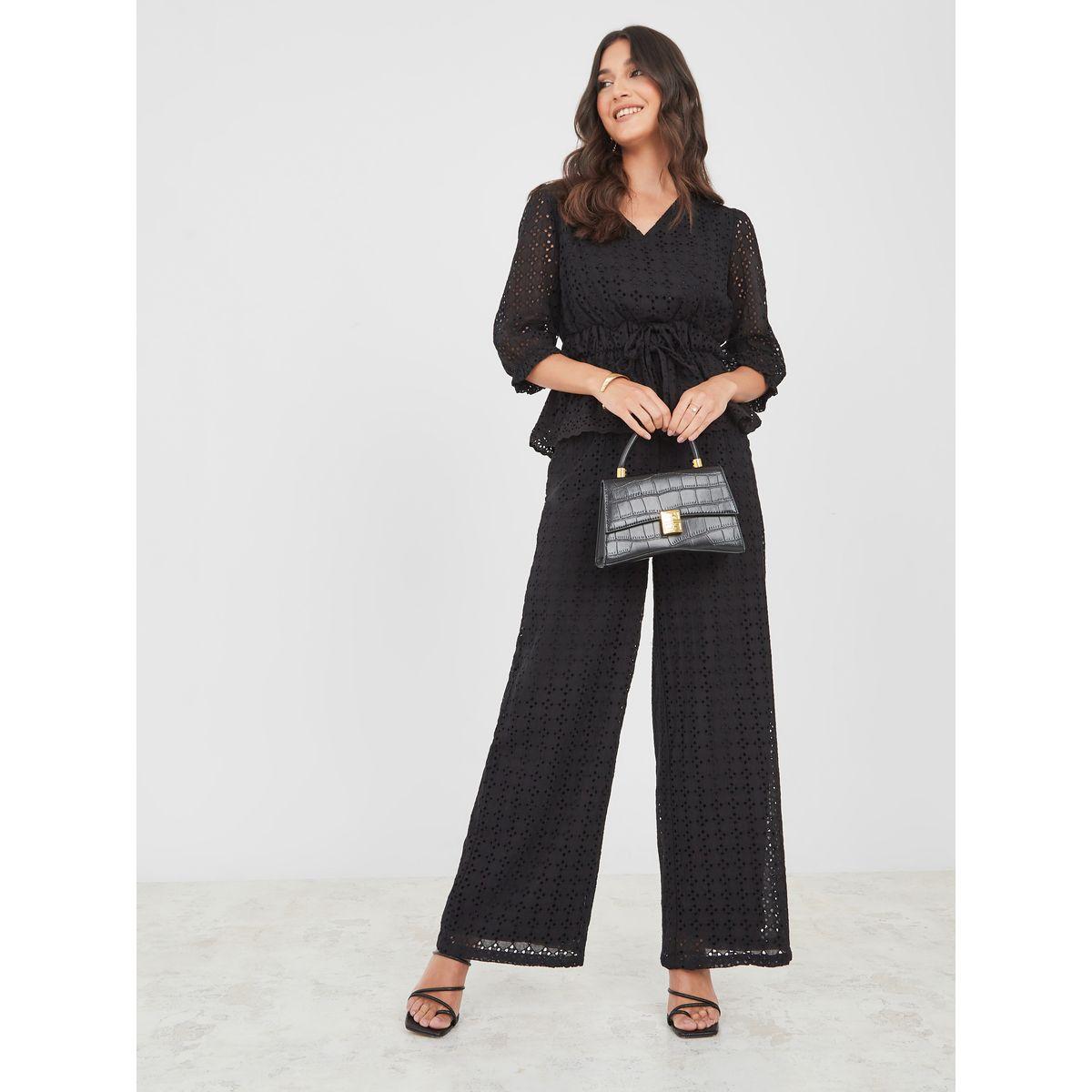 Styli Limited Broderie Wide Leg Trousers-women-clothing-bottoms-trousers-image-2