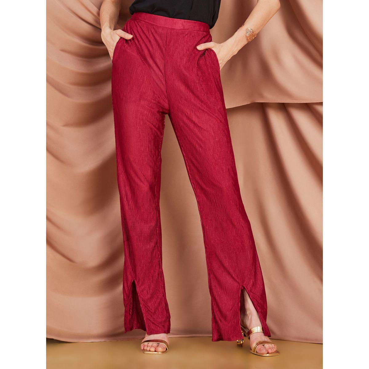 Styli Limited Crinkled Flared Pants with Slit Detail-women-clothing-bottoms-trousers-image-1