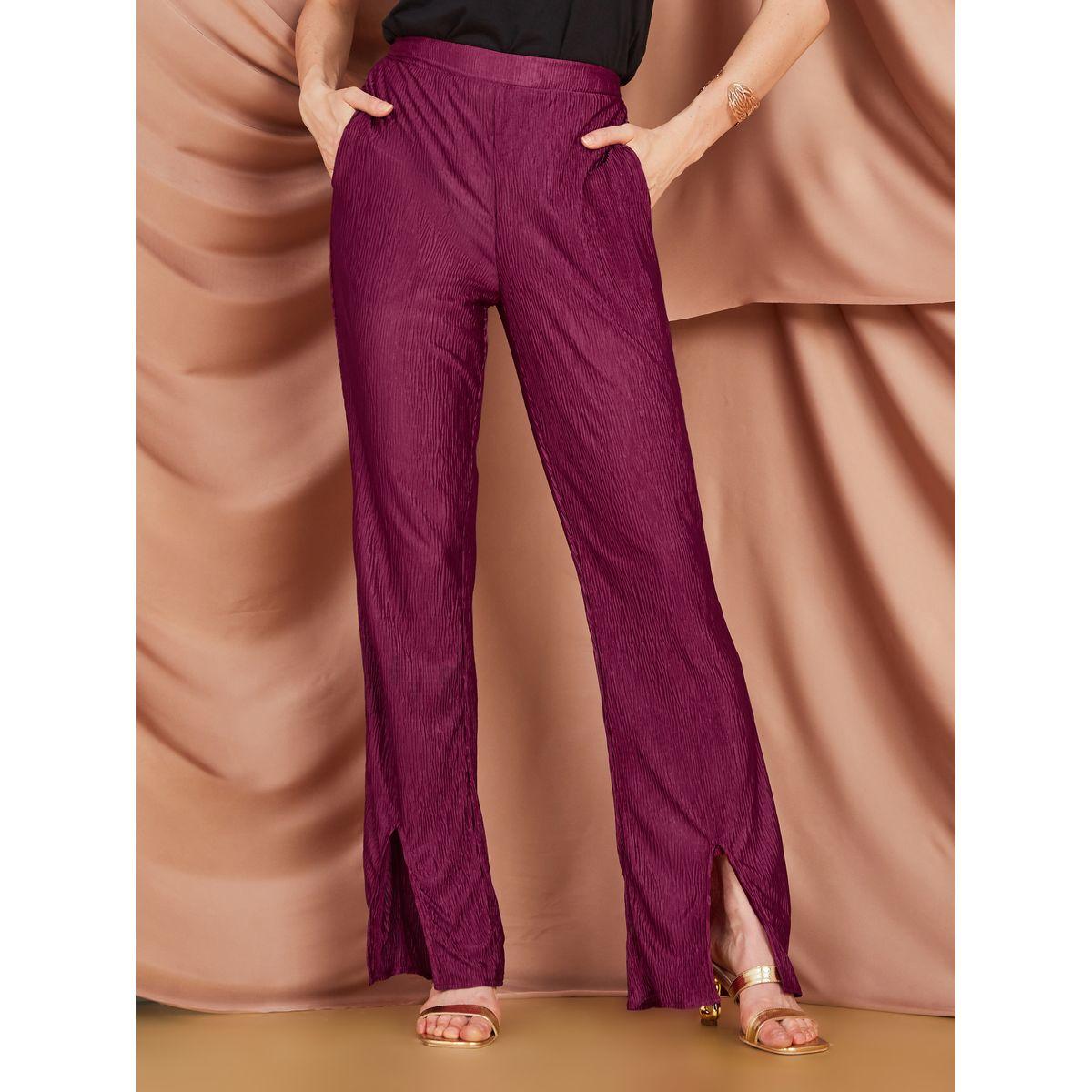 Styli Limited Crinkled Flared Pants with Slit Detail-women-clothing-bottoms-trousers-image-2