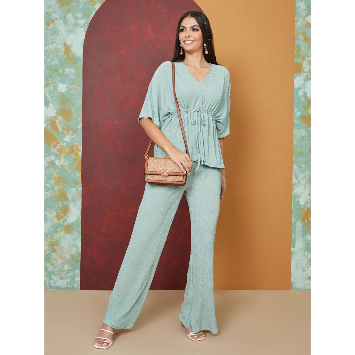 بنطال بقصة واسعة وخصر مطاطي-women-clothing-bottoms-trousers-image-2
