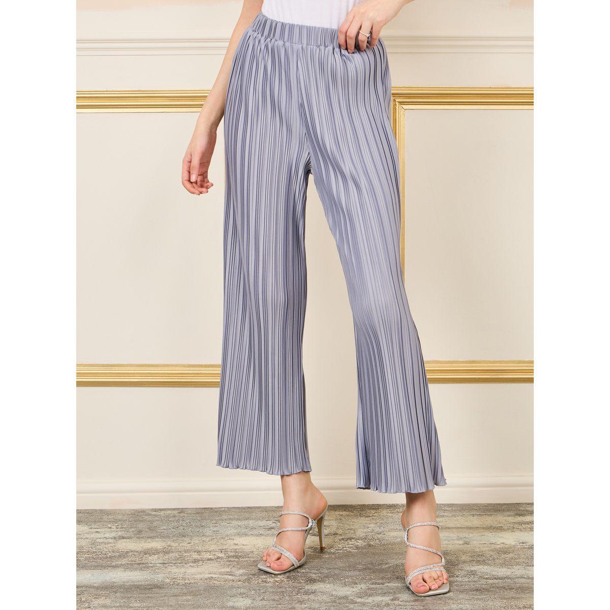 بنطال بليسيه بارجل واسعة وخصر عالي-women-clothing-bottoms-trousers-image-1